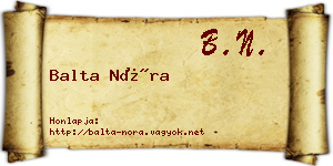 Balta Nóra névjegykártya