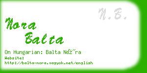 nora balta business card